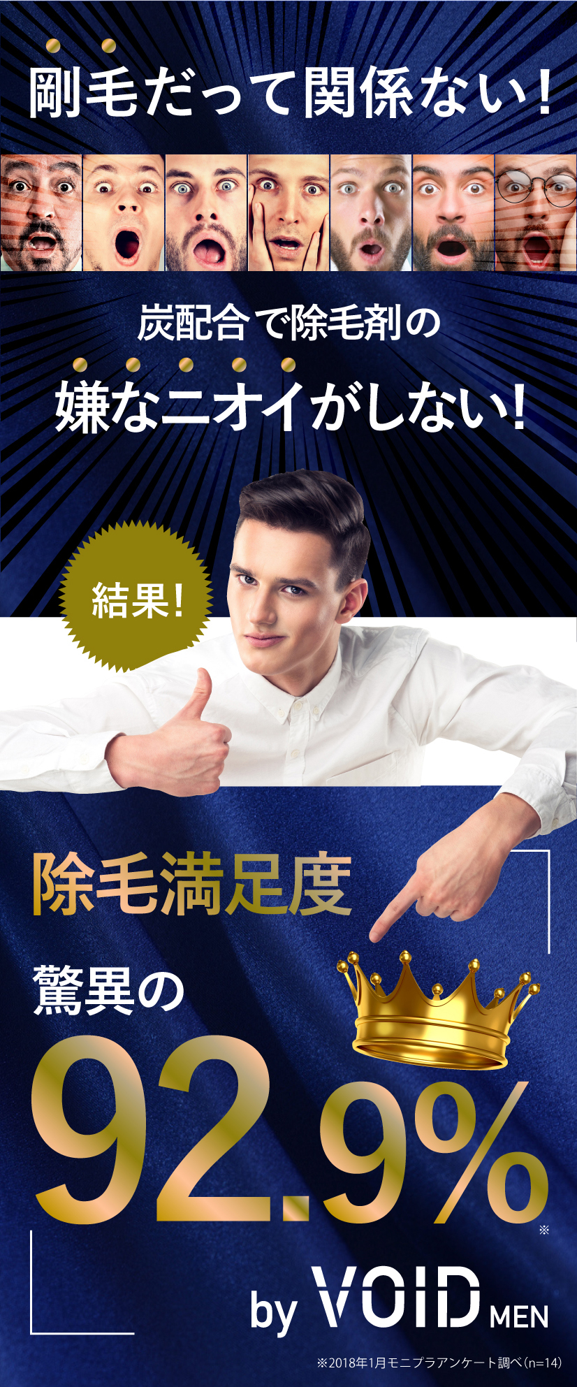 剛毛だって関係ない！炭配合で除毛剤の嫌なニオイがしない！除毛満足度驚異の92.9%